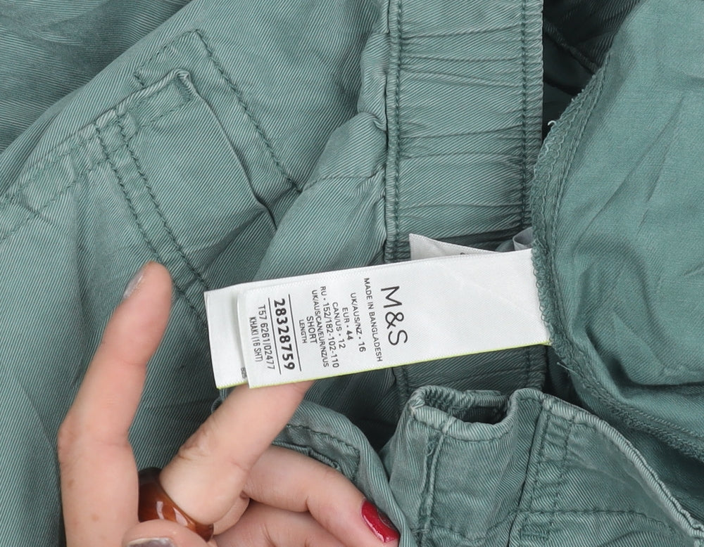 Marks and Spencer Women’s Green Cotton Cargo Trousers Size 12