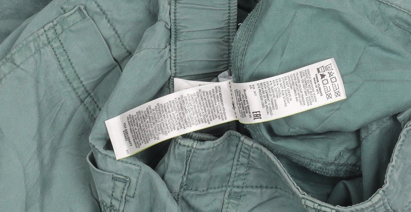 Marks and Spencer Women’s Green Cotton Cargo Trousers Size 12