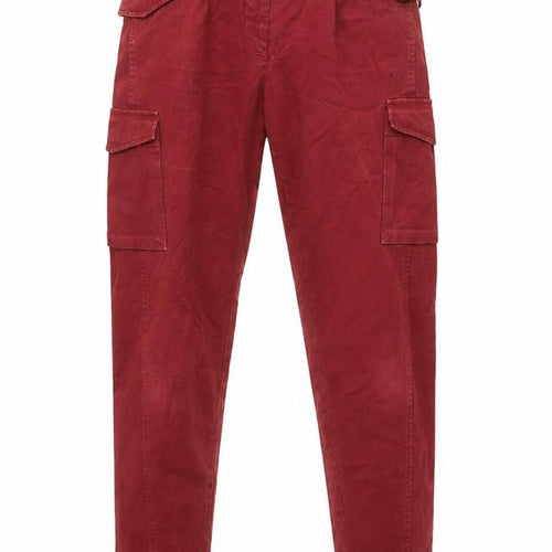 Allegri Men's Red Cargo Trousers M Straight Leg Casual