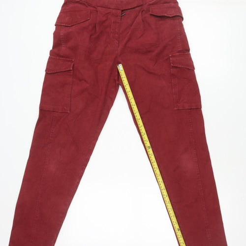 Allegri Men's Red Cargo Trousers M Straight Leg Casual