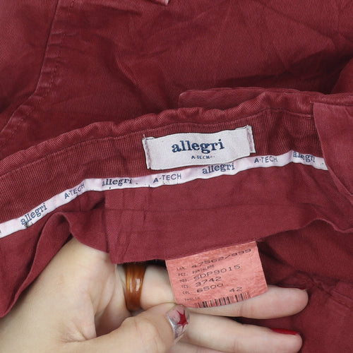 Allegri Men's Red Cargo Trousers M Straight Leg Casual