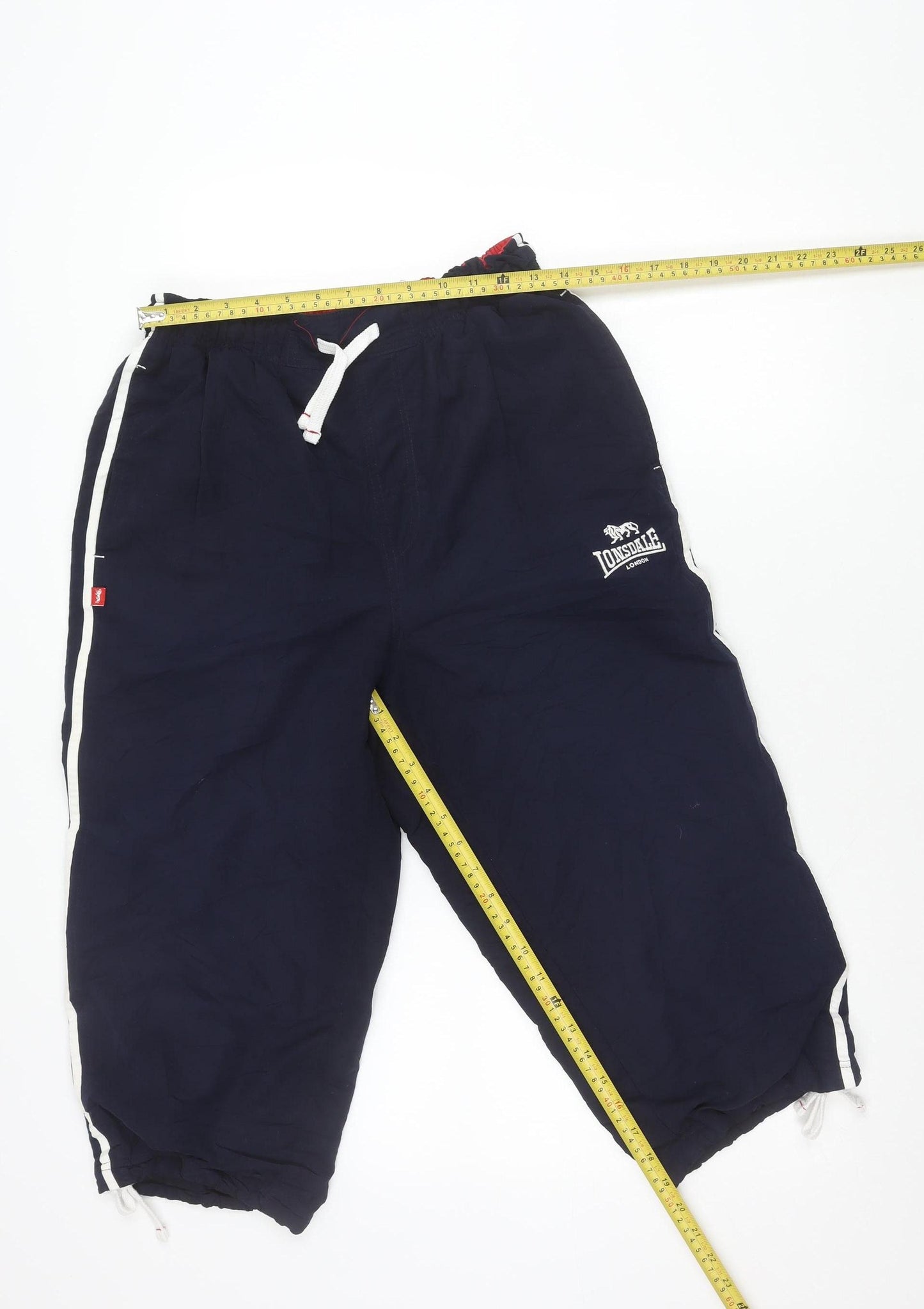 Lonsdale Men’s Blue M Track Pants with Side Stripes & Pockets