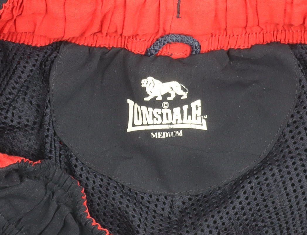 Lonsdale Men’s Blue M Track Pants with Side Stripes & Pockets