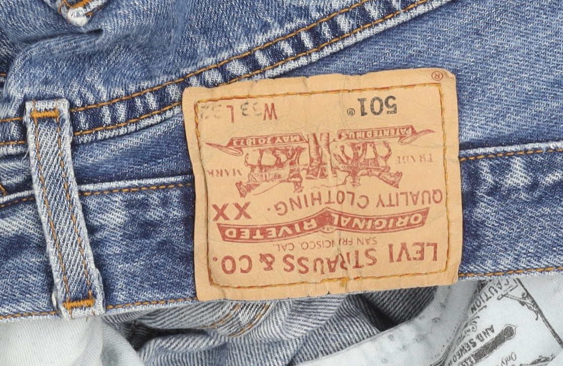 Levi's 501 Women's Blue Straight Leg Vintage Jeans W33 L32 100% Cotton