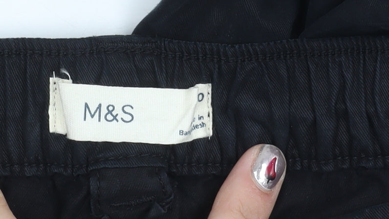 Marks and Spencer Womens Black Cargo Trousers Size 10 Regular Fit