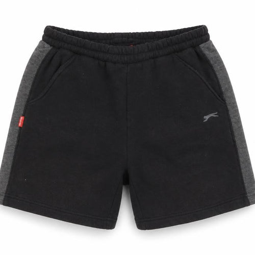 Slazenger Boys Black Athletic Shorts 9-10Y Elastic Waist Jersey Sports