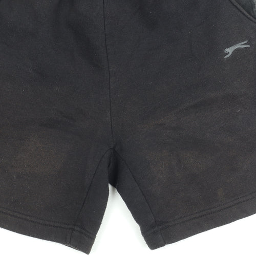 Slazenger Boys Black Athletic Shorts 9-10Y Elastic Waist Jersey Sports