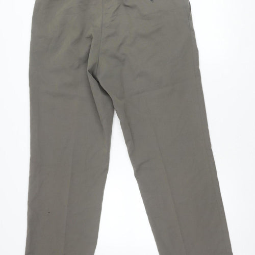 Canda Men's Grey Chino Trousers 36W Pleated Regular Fit Straight Leg