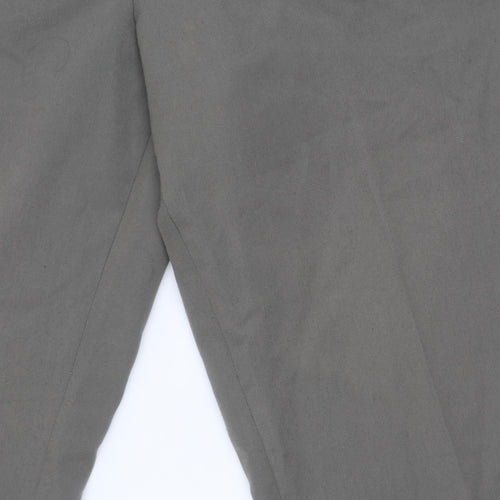 Canda Men's Grey Chino Trousers 36W Pleated Regular Fit Straight Leg