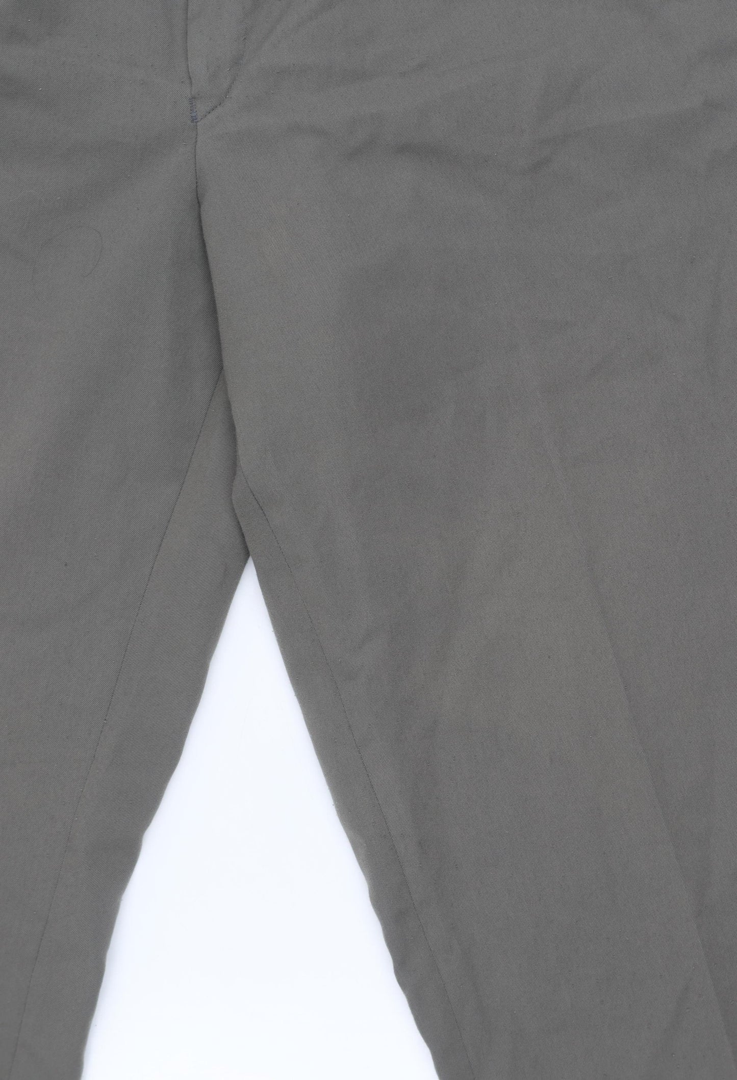 Canda Men's Grey Chino Trousers 36W Pleated Regular Fit Straight Leg