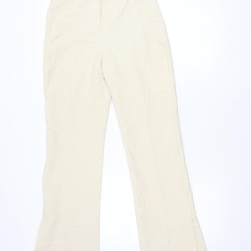 Zara Women’s Beige Straight Leg Trousers S Regular Fit