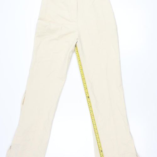 Zara Women’s Beige Straight Leg Trousers S Regular Fit