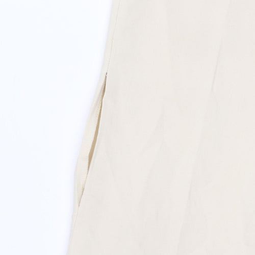 Zara Women’s Beige Straight Leg Trousers S Regular Fit