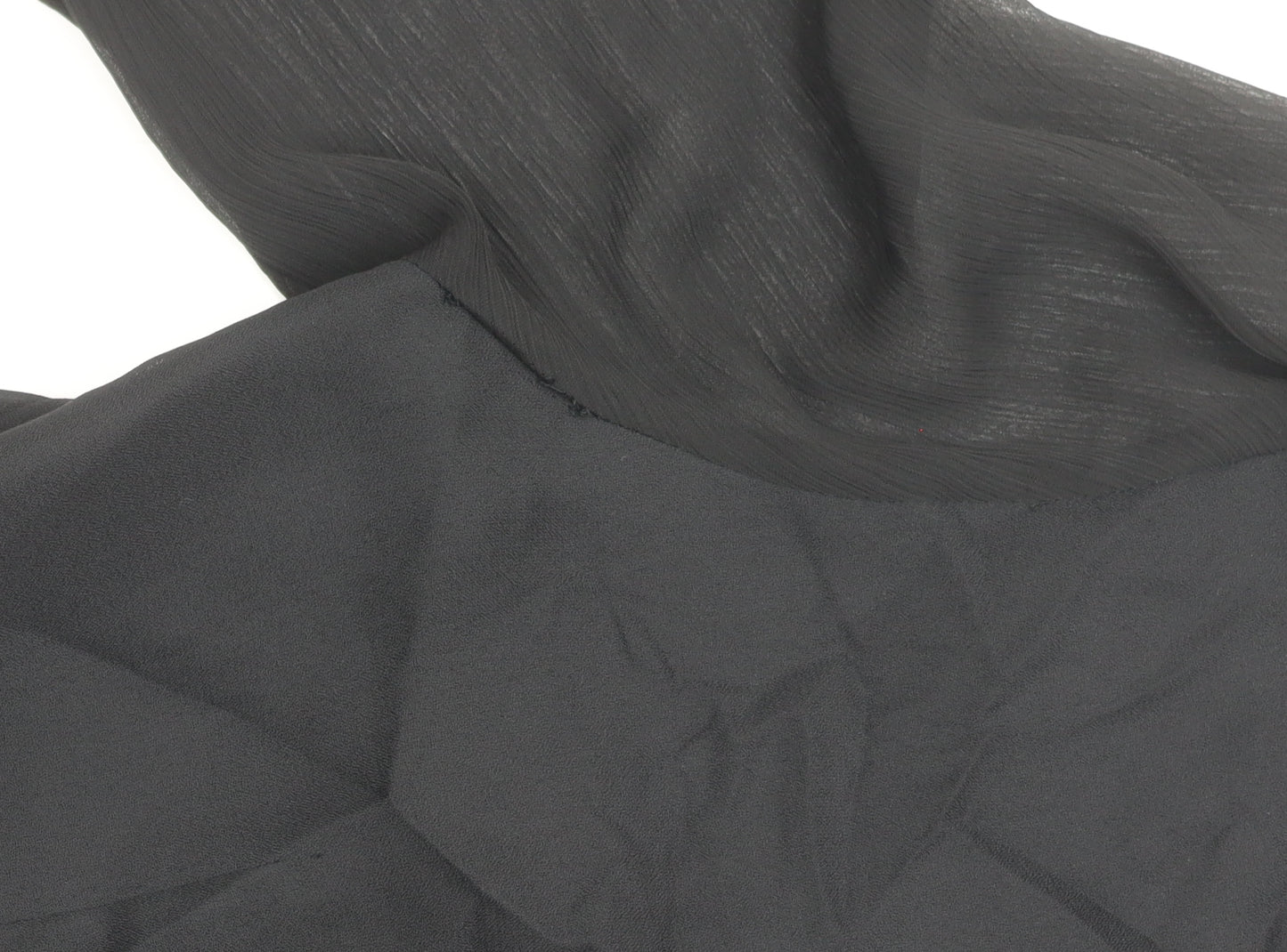 Kaliko Womens Black Shift Dress Size 12 Knee Length Embroidered Chiffon