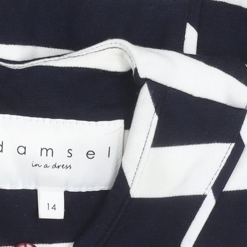 Damsel in a Dress Women’s Black White Stripe Sheath Dress Size 14