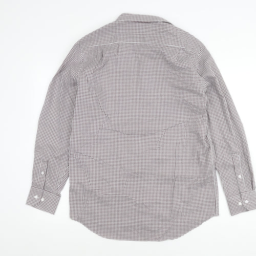 Marks and Spencer Men's Red Check 15.5in Regular Fit Long Sleeve Shirt