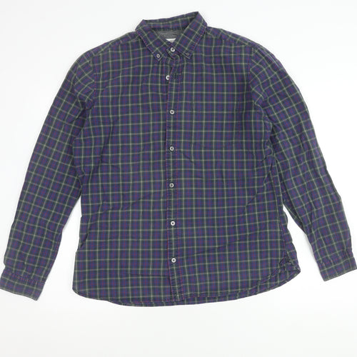 Next Men's Multicoloured Check Flannel Long Sleeve Shirt L