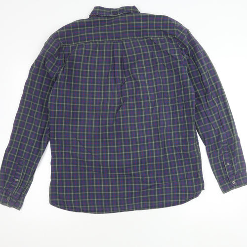 Next Men's Multicoloured Check Flannel Long Sleeve Shirt L