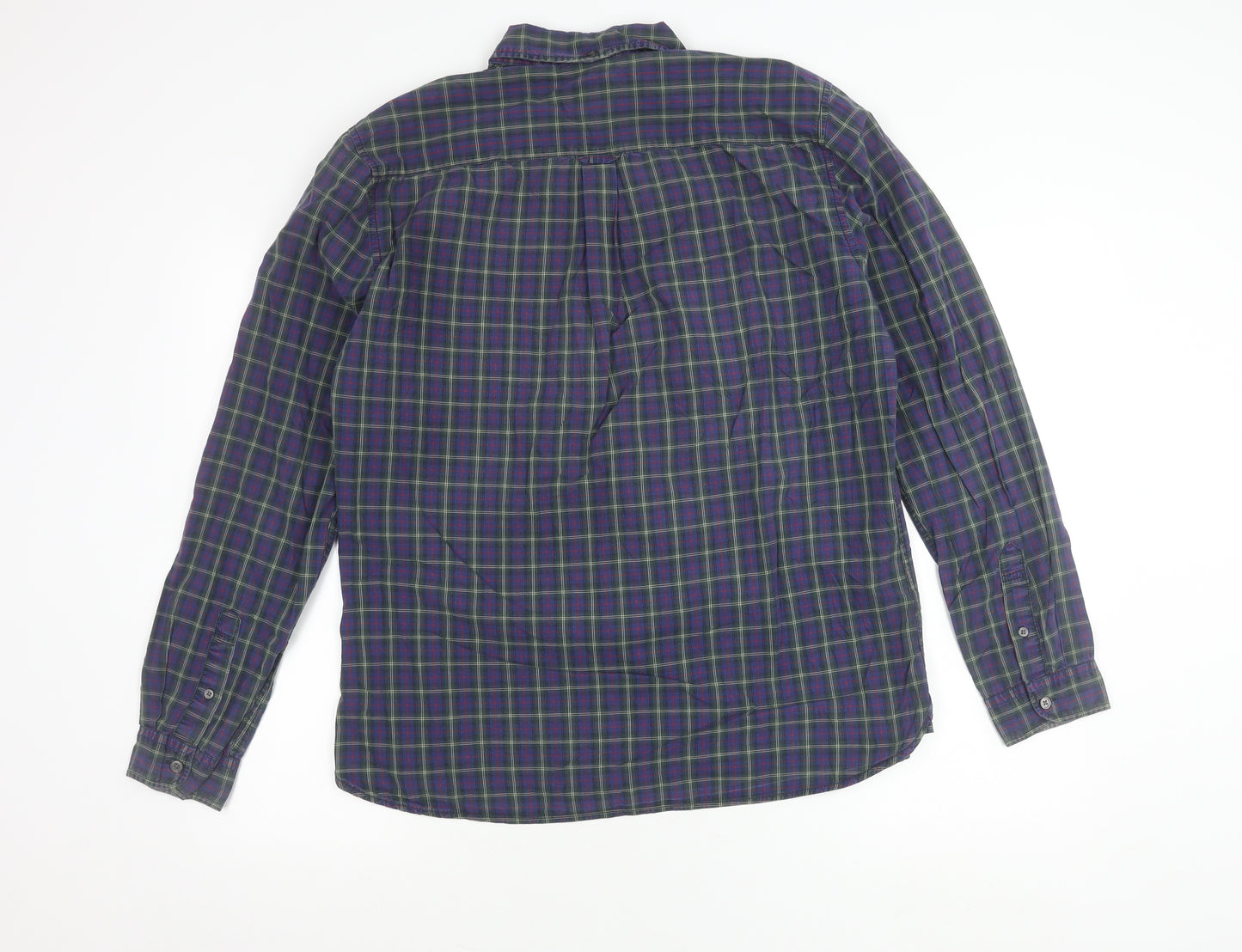 Next Men's Multicoloured Check Flannel Long Sleeve Shirt L