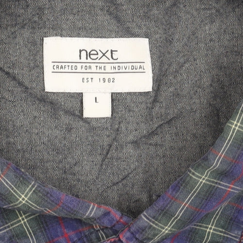 Next Men's Multicoloured Check Flannel Long Sleeve Shirt L