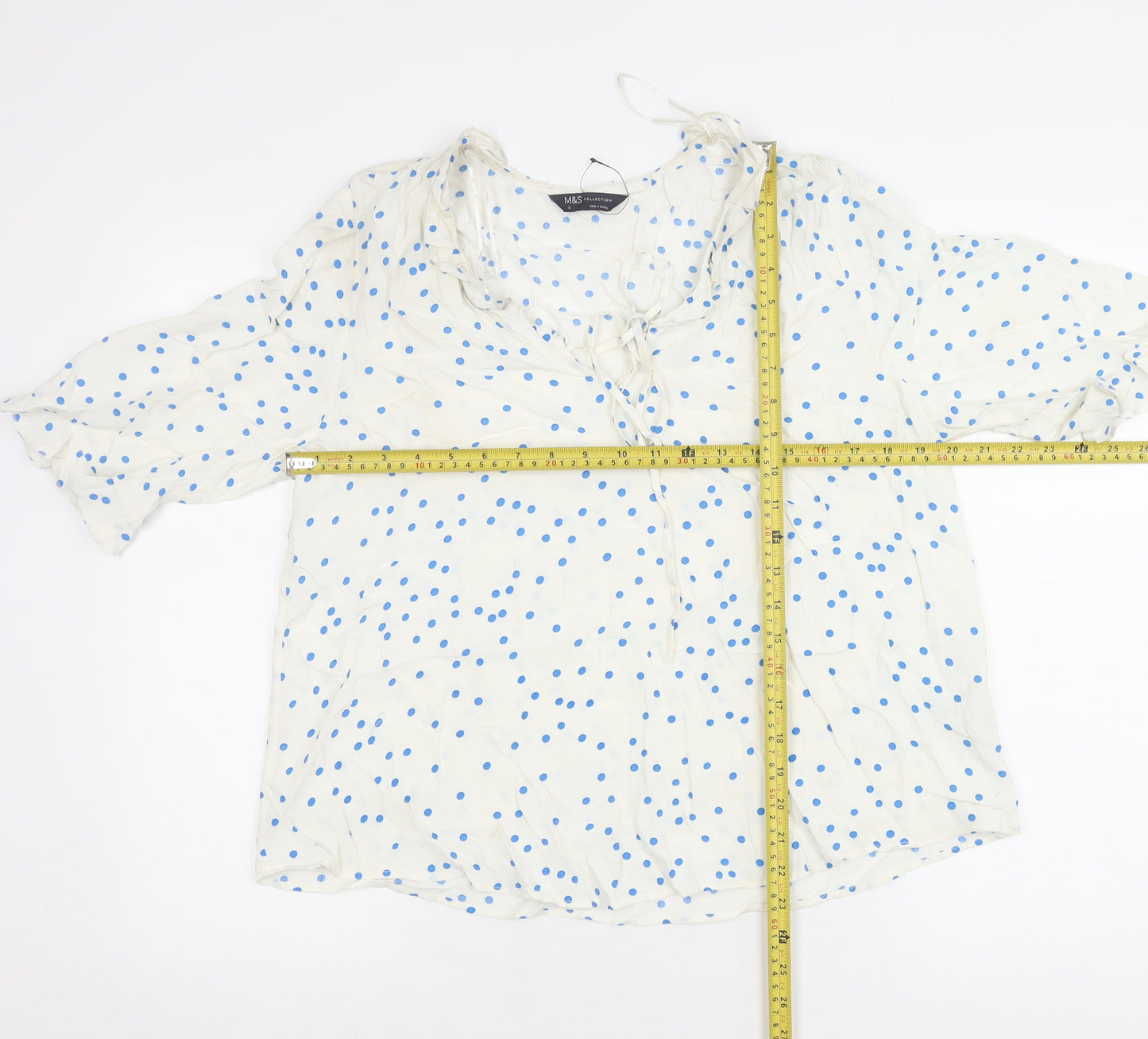 Marks and Spencer Women’s Ivory Polka Dot Tunic Blouse Size 12
