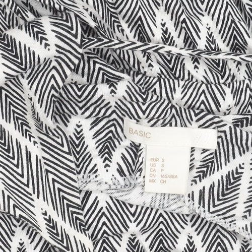 H&M Women’s Black Geometric V-Neck Sleeveless Playsuit Size 8