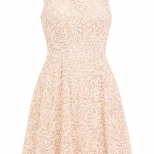 I-X London Women's Pink Size 12 Sleeveless Fit & Flare Lace Dress