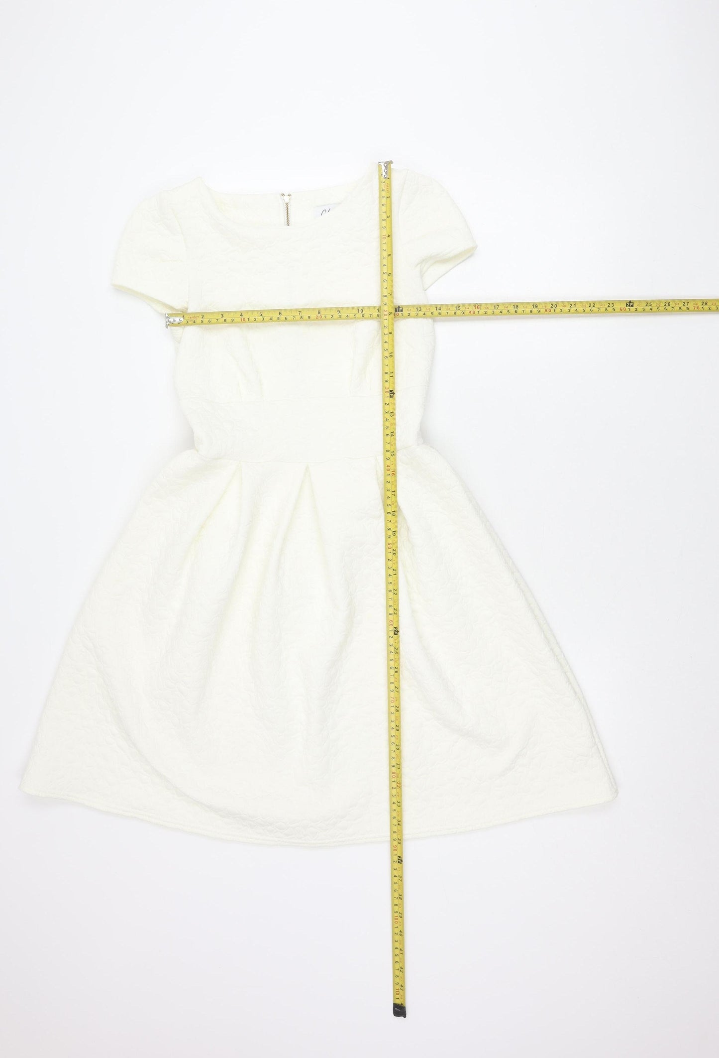 Closet London Women’s White Size 8 Fit & Flare Knee Length Dress