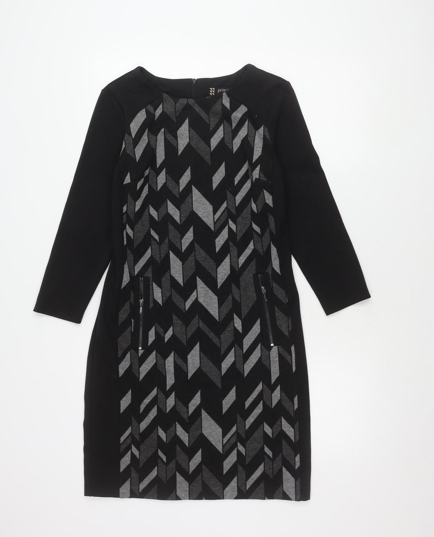 Principles by Ben de Lisi Women’s Black Geometric Sheath Dress Size 8