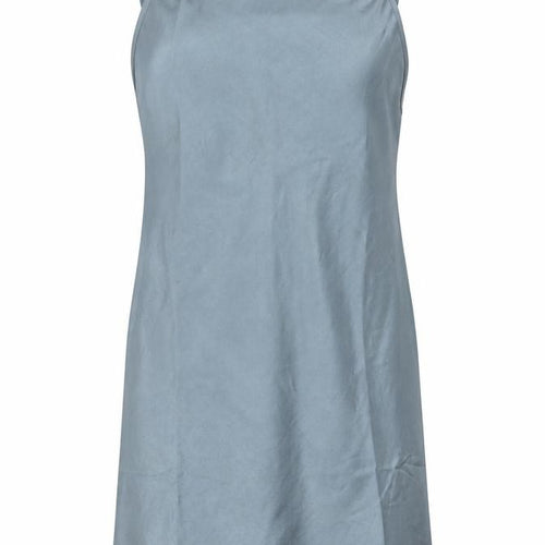 Motel Women’s Blue Satin XS Slip Dress Sleeveless Scoop Neck Short