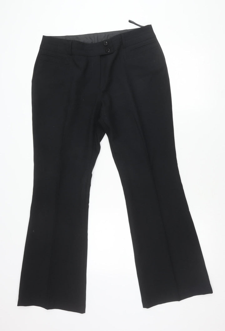 Dorothy Perkins Women's Black Size 14 Straight Leg Dress Trousers