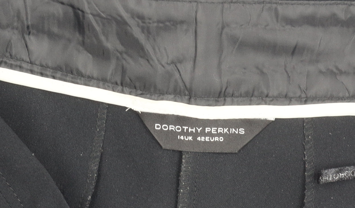 Dorothy Perkins Women's Black Size 14 Straight Leg Dress Trousers