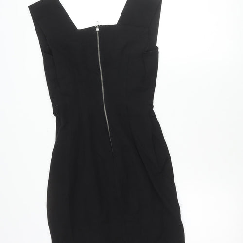 Banana Republic Women Black Size 10 Sheath Dress Stretch Lined