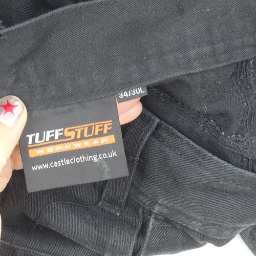 TuffStuff Men's Black Cargo Work Trousers 34W 30L Regular Fit