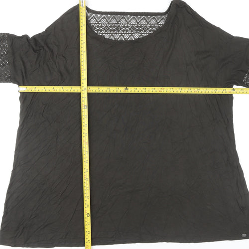 Saltrock Women’s Black Lace Sleeve Summer Tunic Blouse Size 14