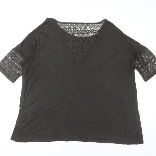 Saltrock Women’s Black Lace Sleeve Summer Tunic Blouse Size 14