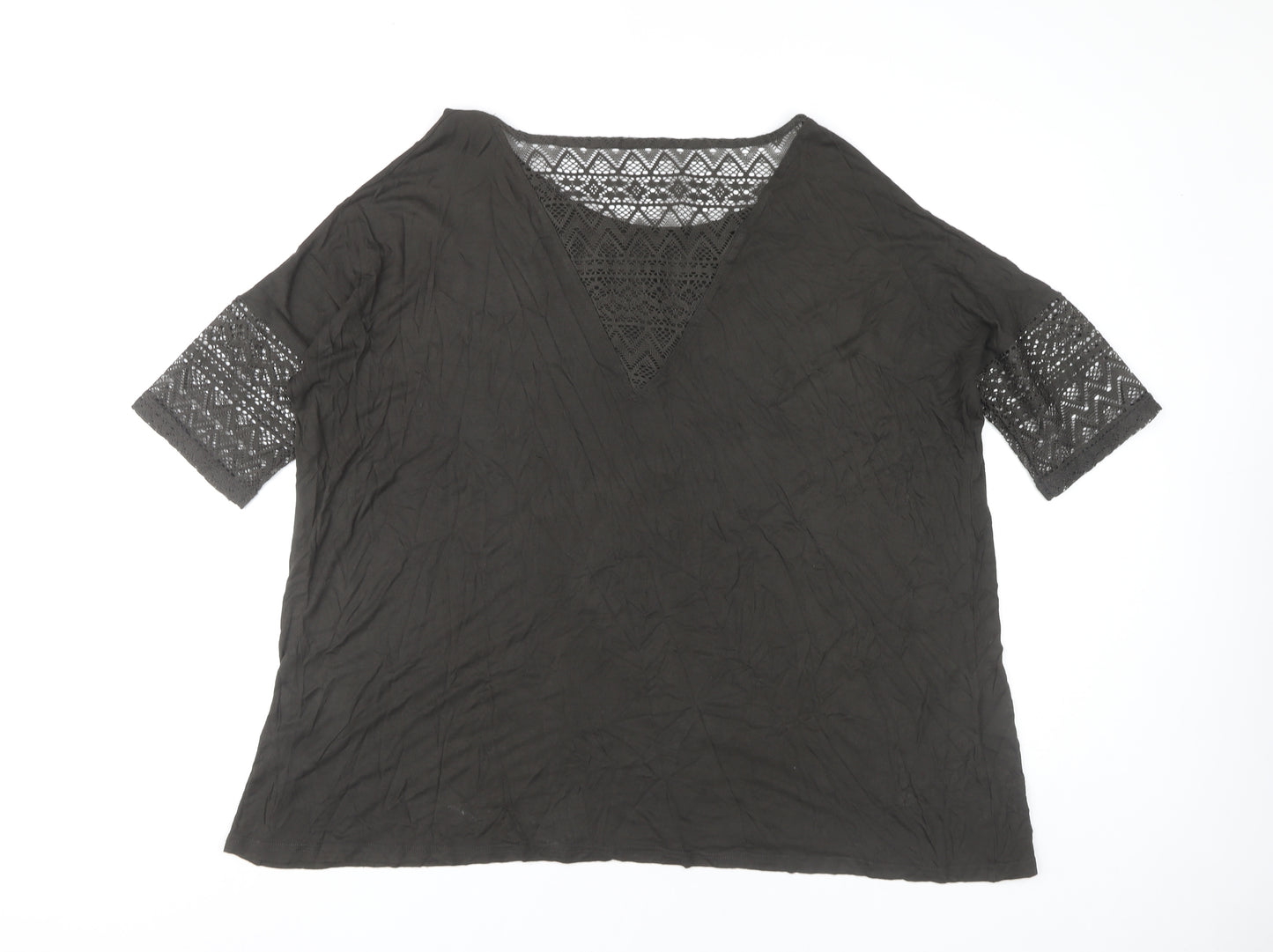 Saltrock Women’s Black Lace Sleeve Summer Tunic Blouse Size 14