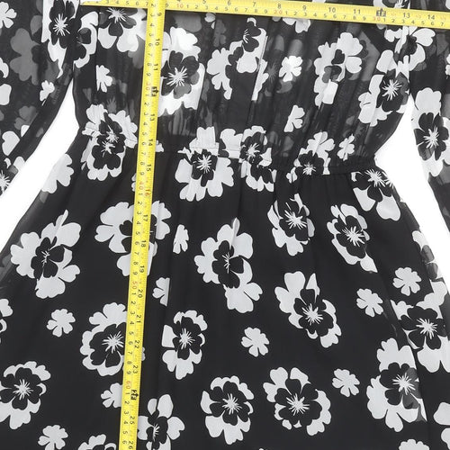 Myleene Klass Women’s Black Floral A-Line Dress Size 12