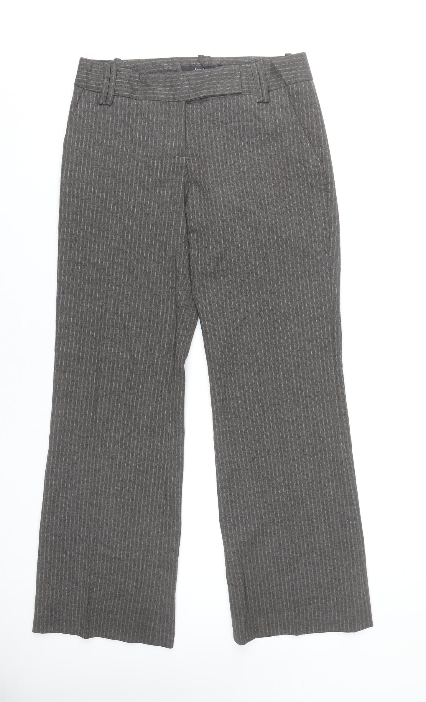 Zara Basic Women’s Grey Pinstripe Tailored Trousers Size 8