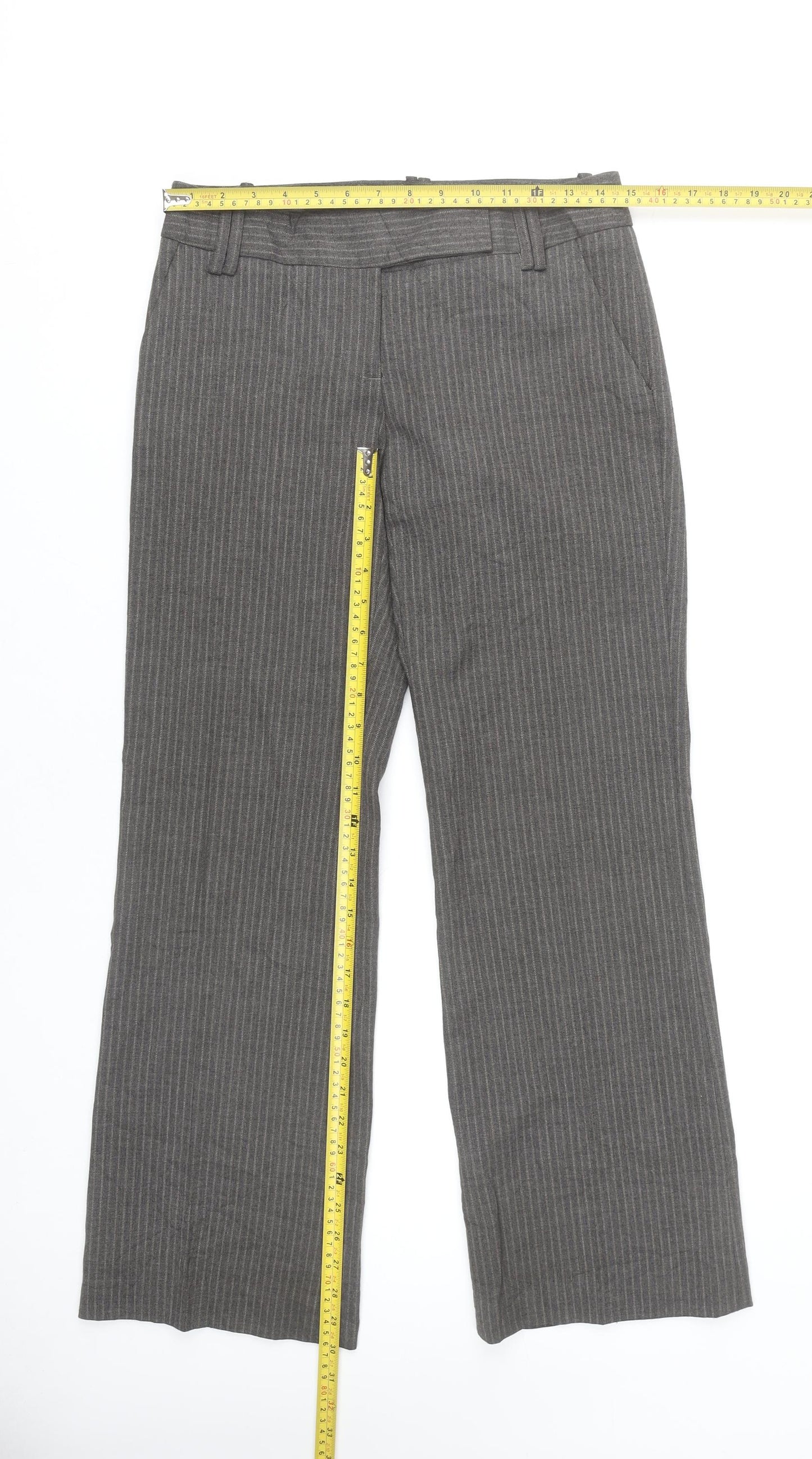 Zara Basic Women’s Grey Pinstripe Tailored Trousers Size 8