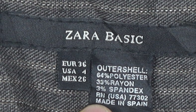 Zara Basic Women’s Grey Pinstripe Tailored Trousers Size 8