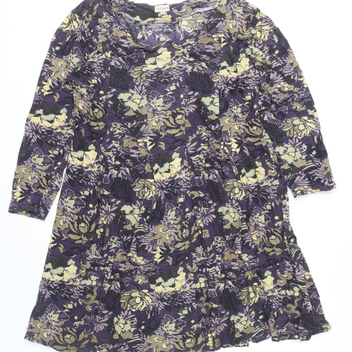 Nomads Women’s Multicoloured Floral A-Line Knee Dress Size 18 Viscose