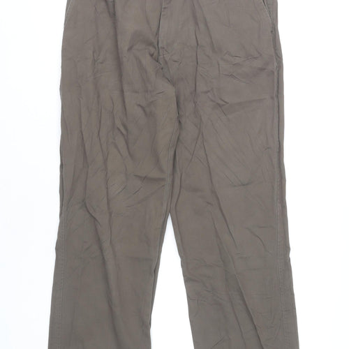 Marks and Spencer Men's Brown 34W 31L Regular Fit Chino Trousers
