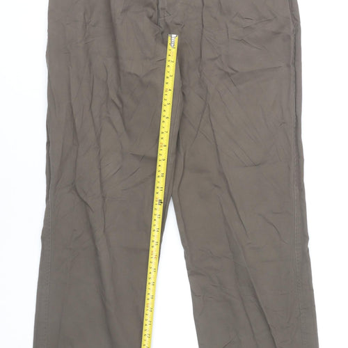 Marks and Spencer Men's Brown 34W 31L Regular Fit Chino Trousers