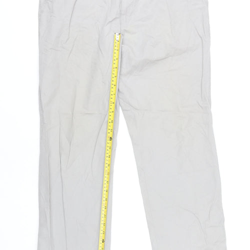 Marks and Spencer Men’s Grey Chino Trousers 36W 30L Regular Fit Cotton