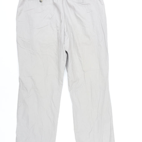Marks and Spencer Men’s Grey Chino Trousers 36W 30L Regular Fit Cotton