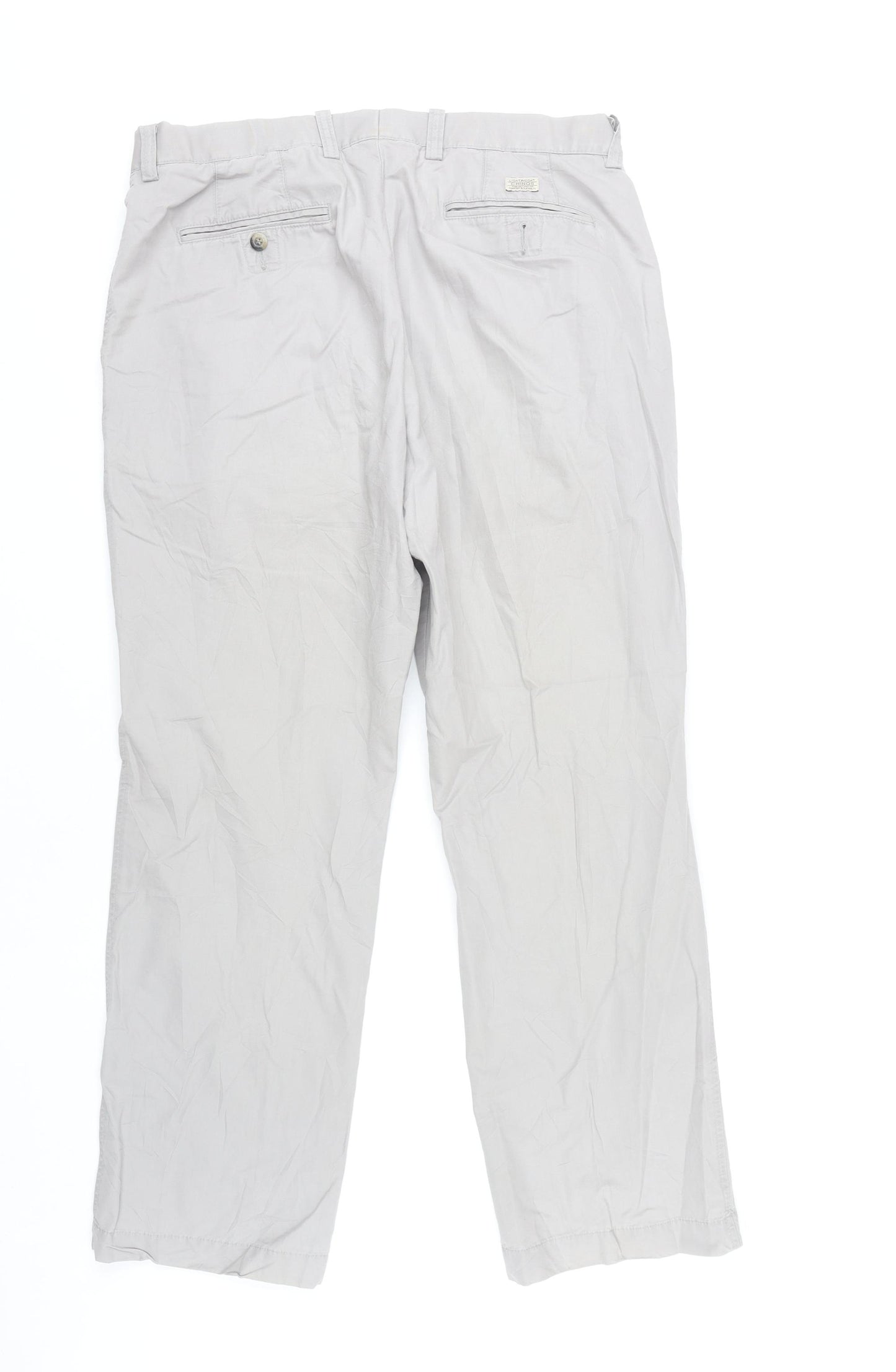 Marks and Spencer Men’s Grey Chino Trousers 36W 30L Regular Fit Cotton