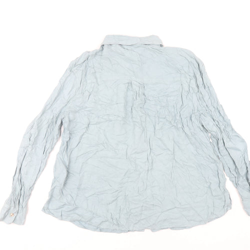 Marks and Spencer Women’s Blue Viscose Long Sleeve Button-Up Shirt Size 14