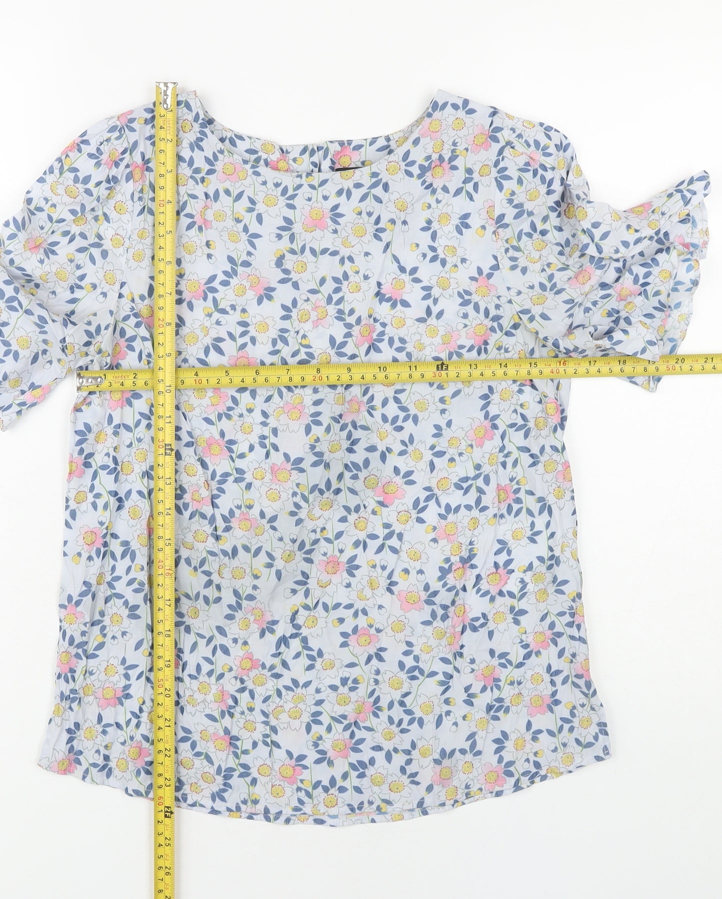 Oasis Women’s Multicoloured Floral Cotton Blouse Size 10