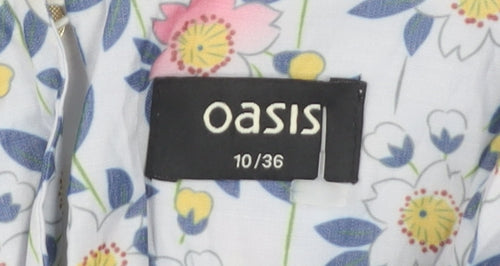 Oasis Women’s Multicoloured Floral Cotton Blouse Size 10
